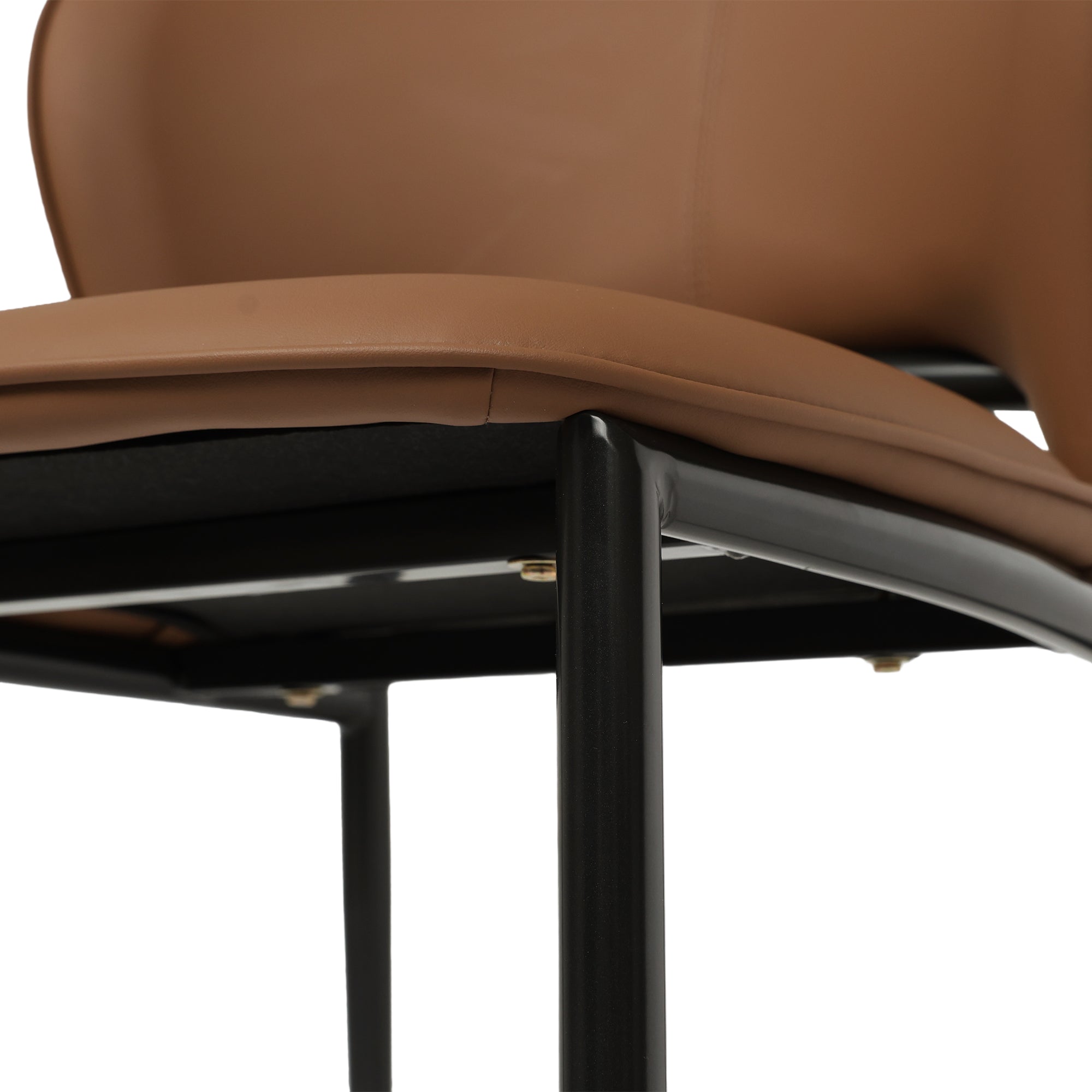 TH Italian Style Dining Chair Set of 2 | Faux Leather | Metal Frame