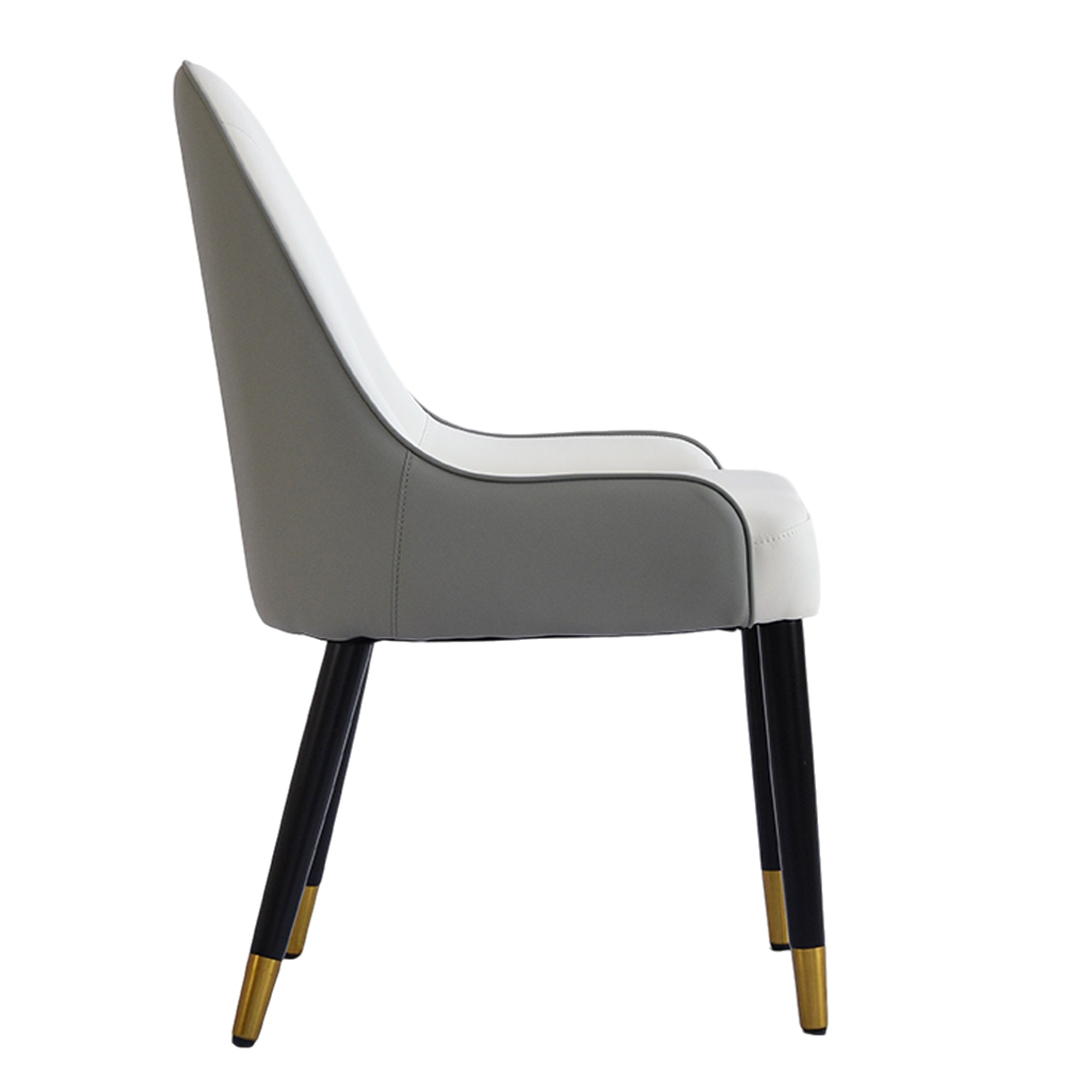 TH Quilted Back Dining Chair Set of 2 | Contrast Color Vegan Leather
