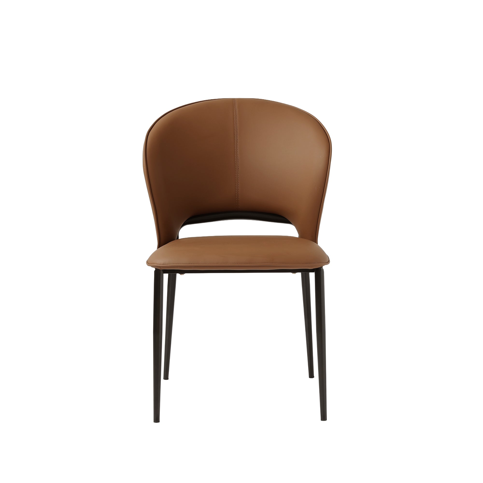 TH Italian Style Dining Chair Set of 2 | Faux Leather | Metal Frame