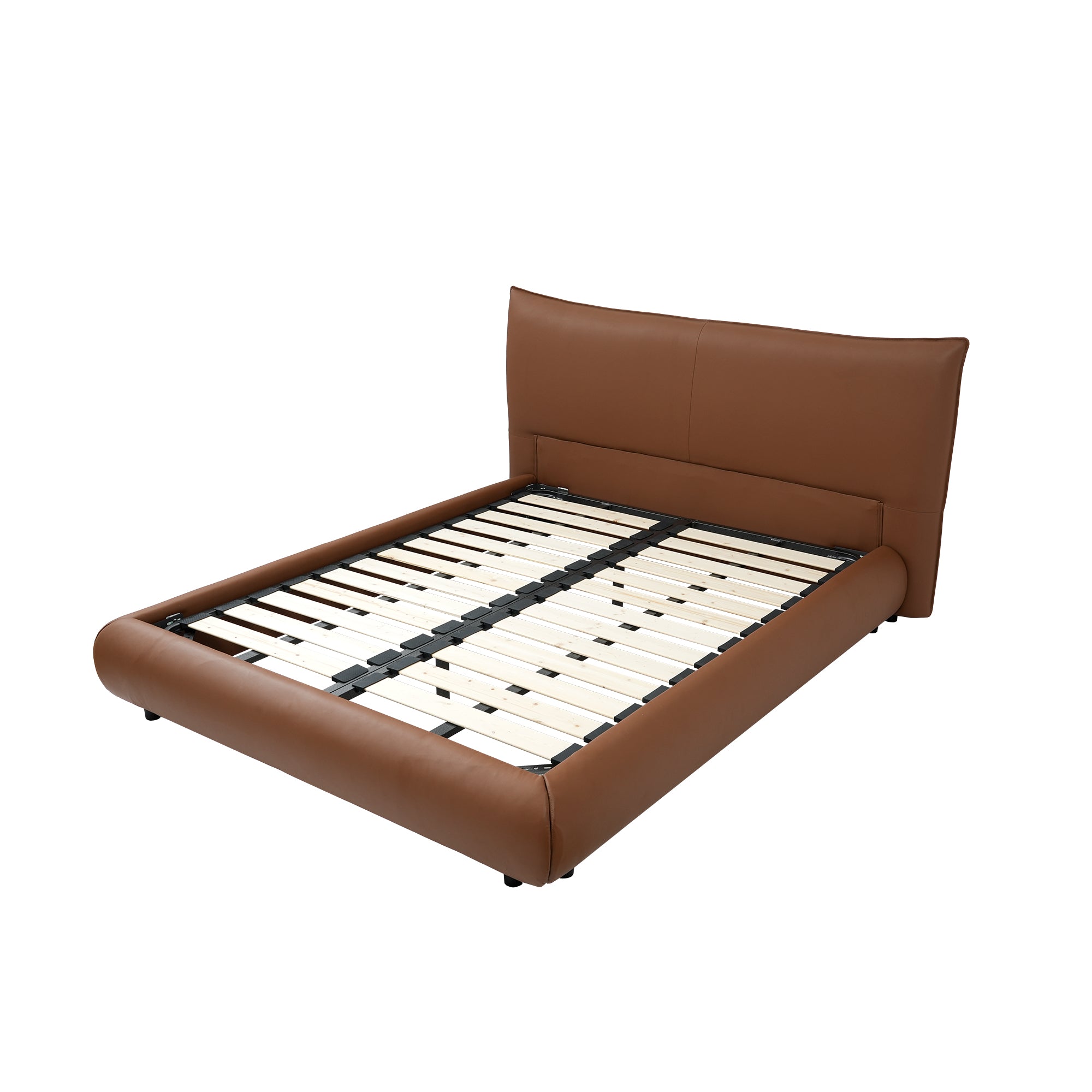 Italian Minimalist Leather Platform Bed – Queen & King Size