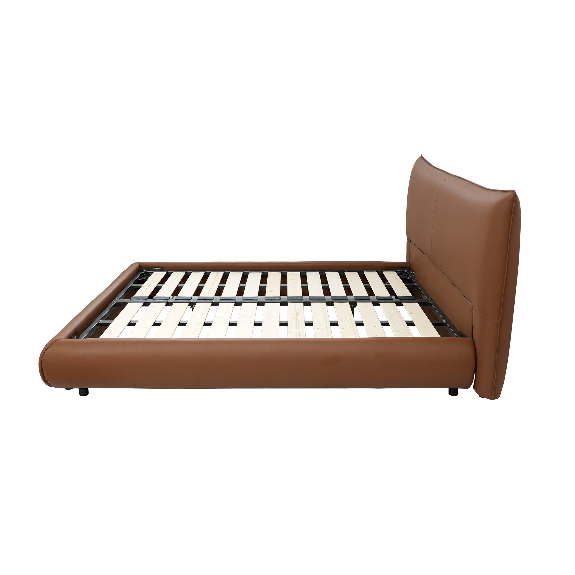 Italian Minimalist Leather Platform Bed – Queen & King Size