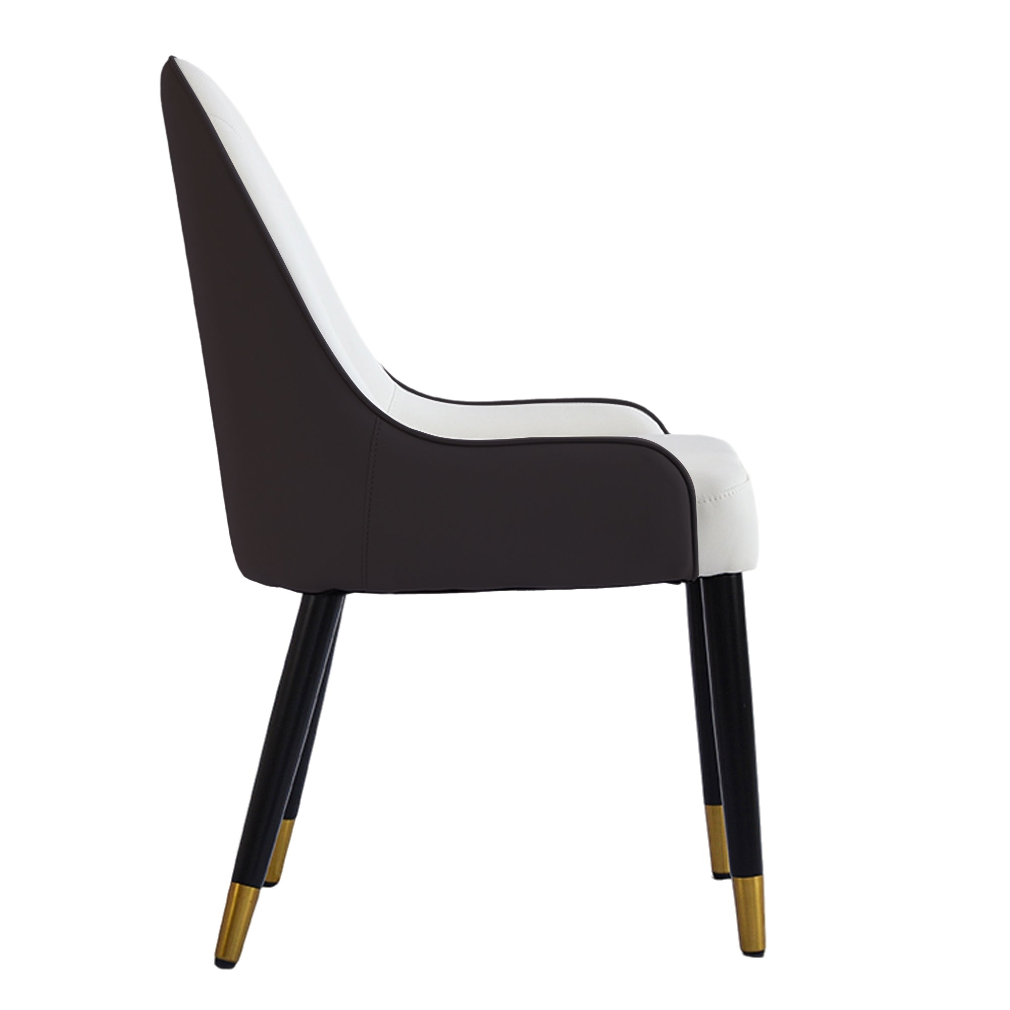 TH Quilted Back Dining Chair Set of 2 | Contrast Color Vegan Leather