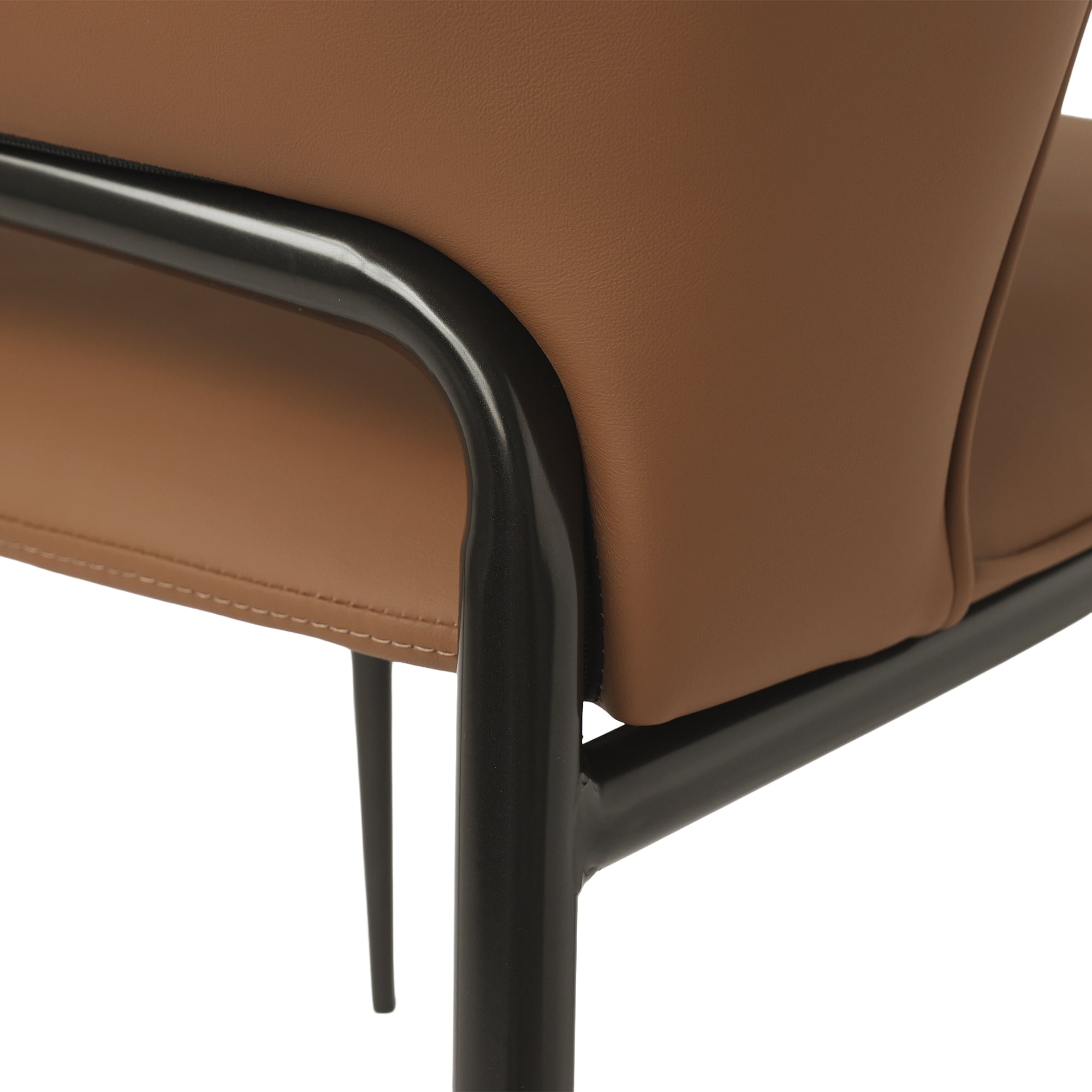 TH Italian Style Dining Chair Set of 2 | Faux Leather | Metal Frame