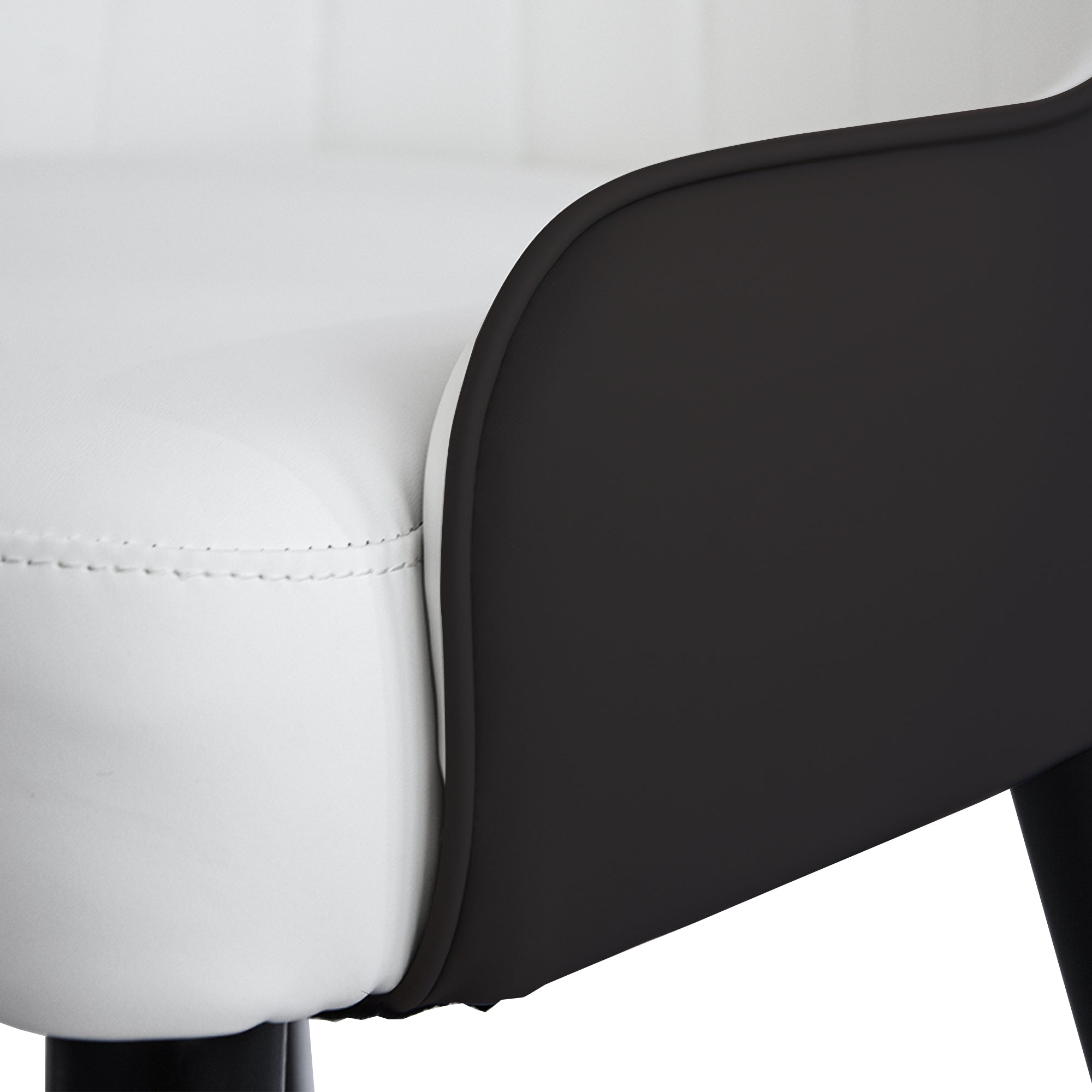 TH Quilted Back Dining Chair Set of 2 | Contrast Color Vegan Leather