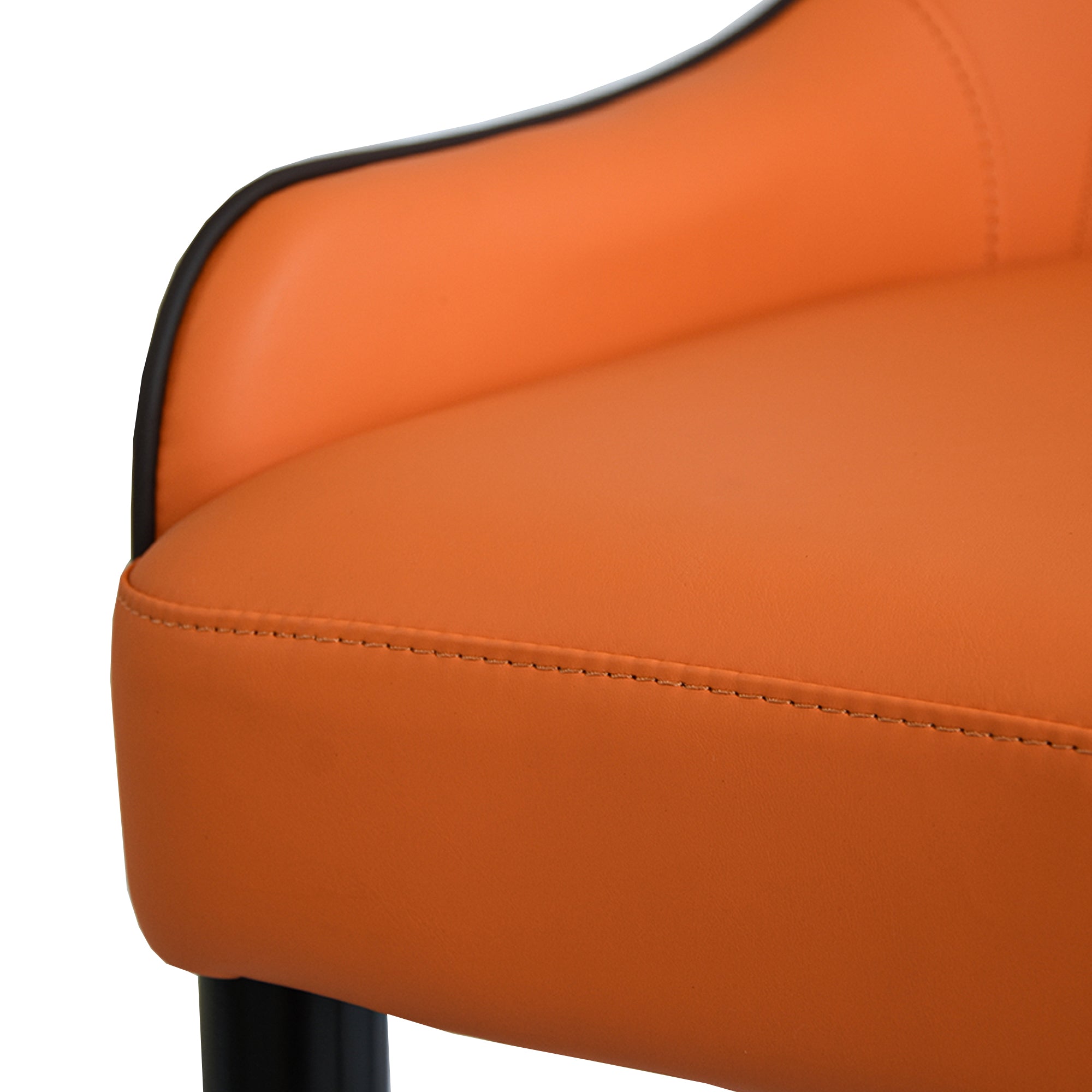 TH Quilted Back Dining Chair Set of 2 | Contrast Color Vegan Leather