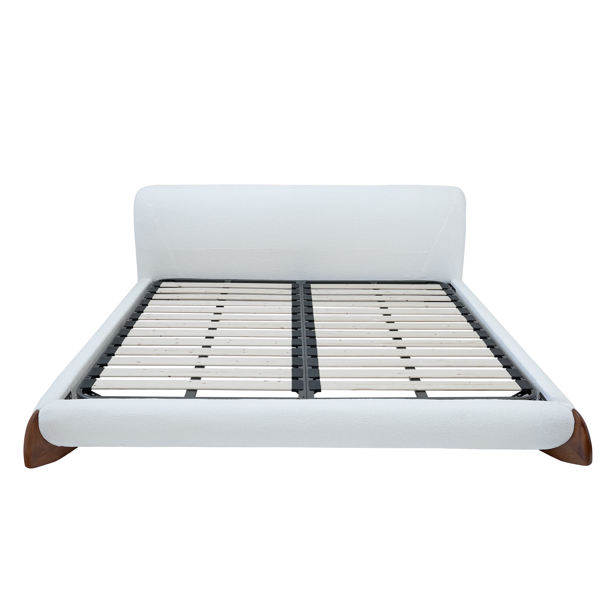 Boucle Upholstered Platform Bed – Queen & King Size