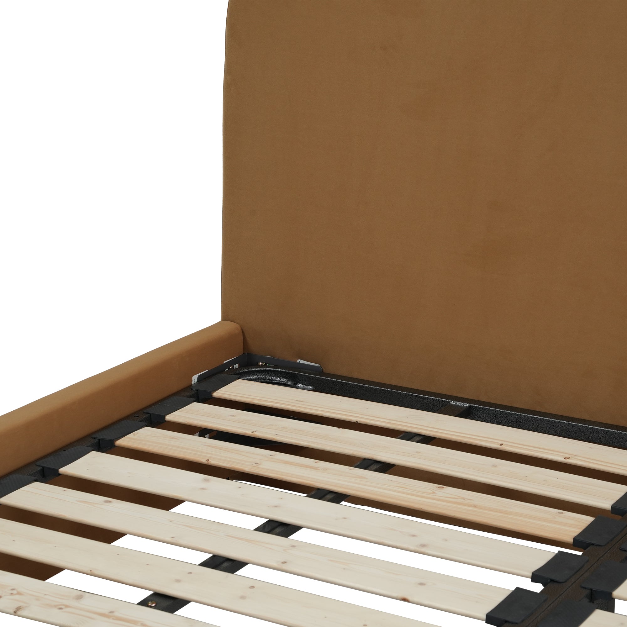 Wave-Shaped Upholstered Platform Bed – 2 Color Options, Queen & King Size