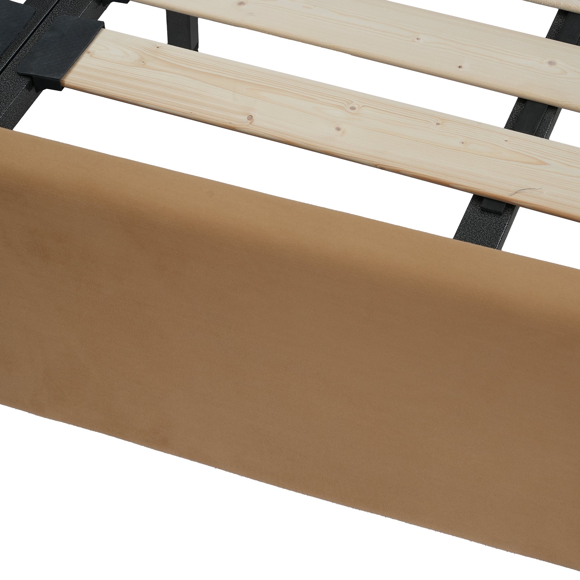 Wave-Shaped Upholstered Platform Bed – 2 Color Options, Queen & King Size