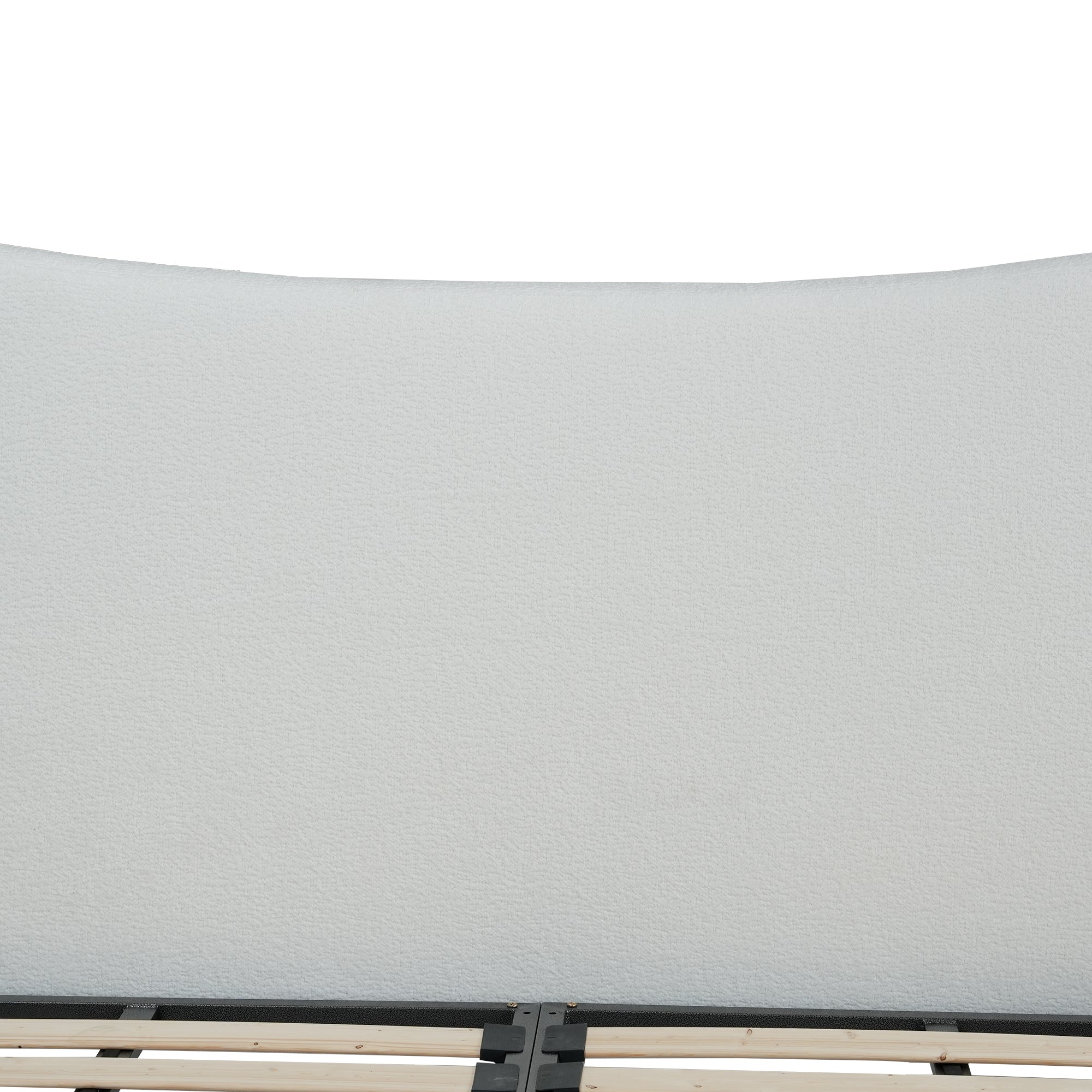 Wave-Shaped Upholstered Platform Bed – 2 Color Options, Queen & King Size