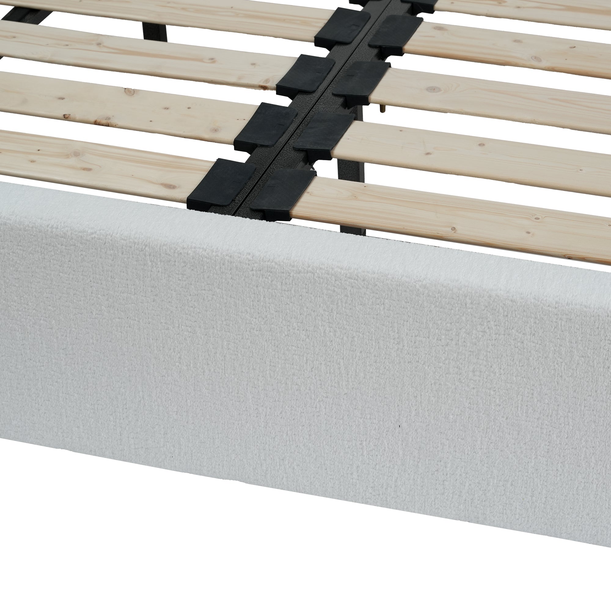 Wave-Shaped Upholstered Platform Bed – 2 Color Options, Queen & King Size