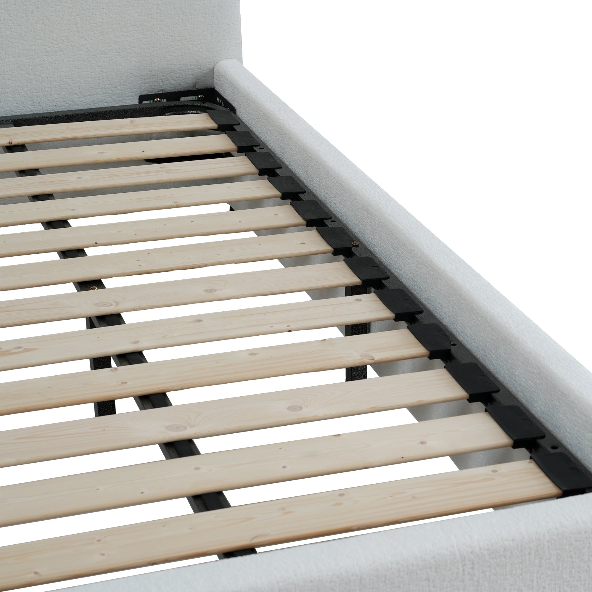 Wave-Shaped Upholstered Platform Bed – 2 Color Options, Queen & King Size