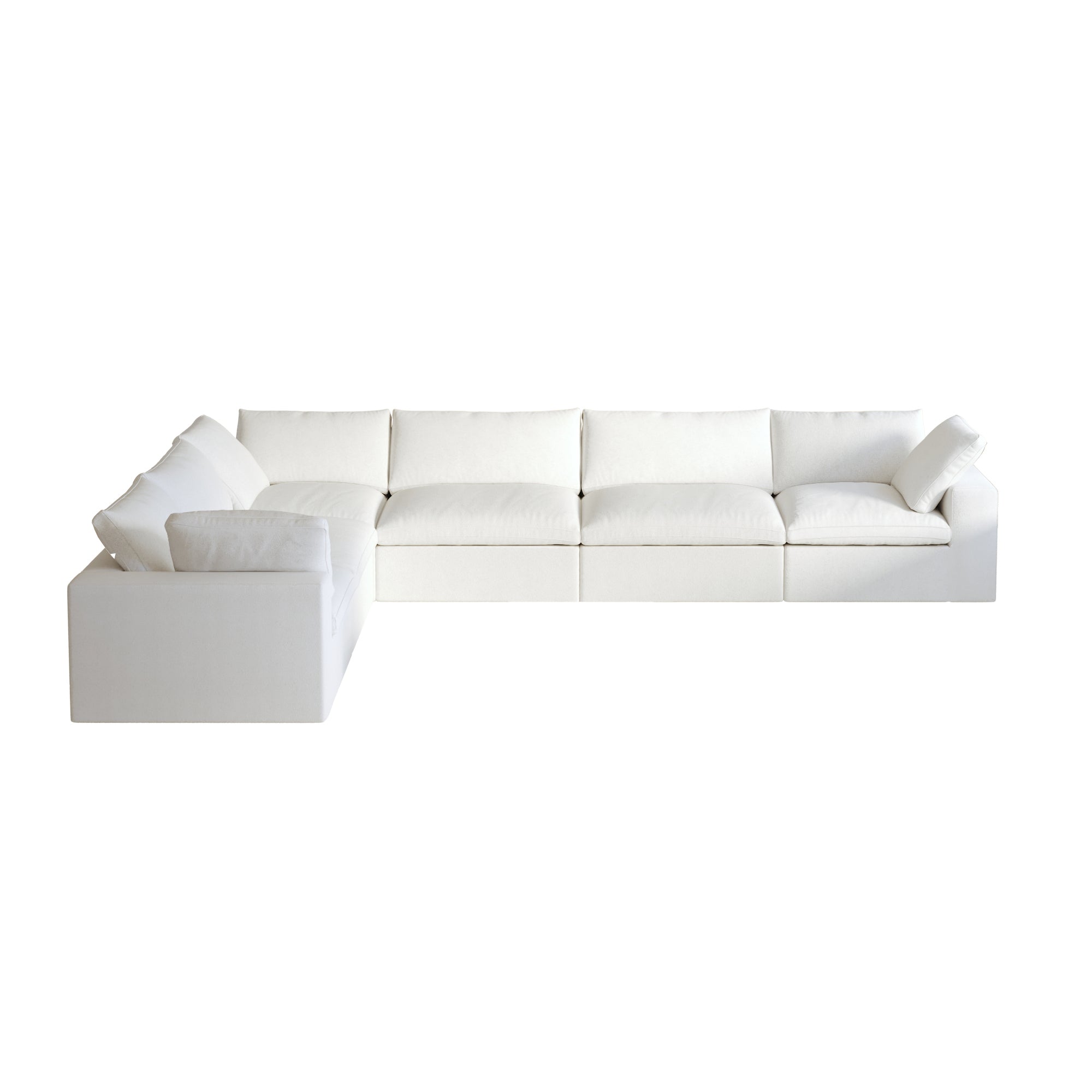 TH Cloud Sectional Modular Sofa | Modular Washable 160-Inch Linen Corner Sectionals 6-Seaters