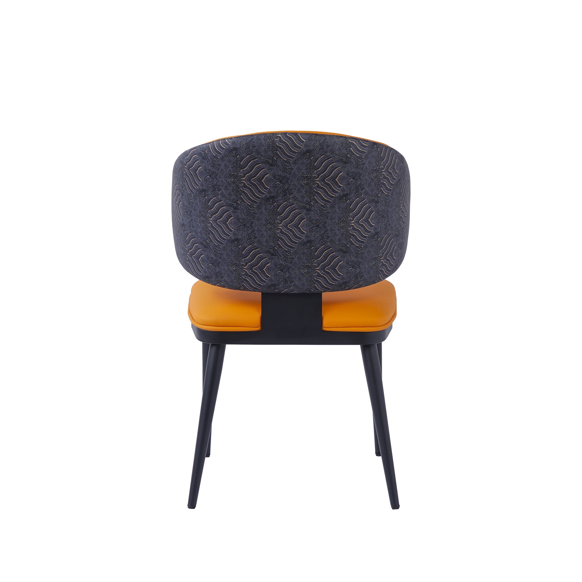 TH Minimalist Luxury Dining Chair Set of 2 | Vegan Leather | Metal Legs