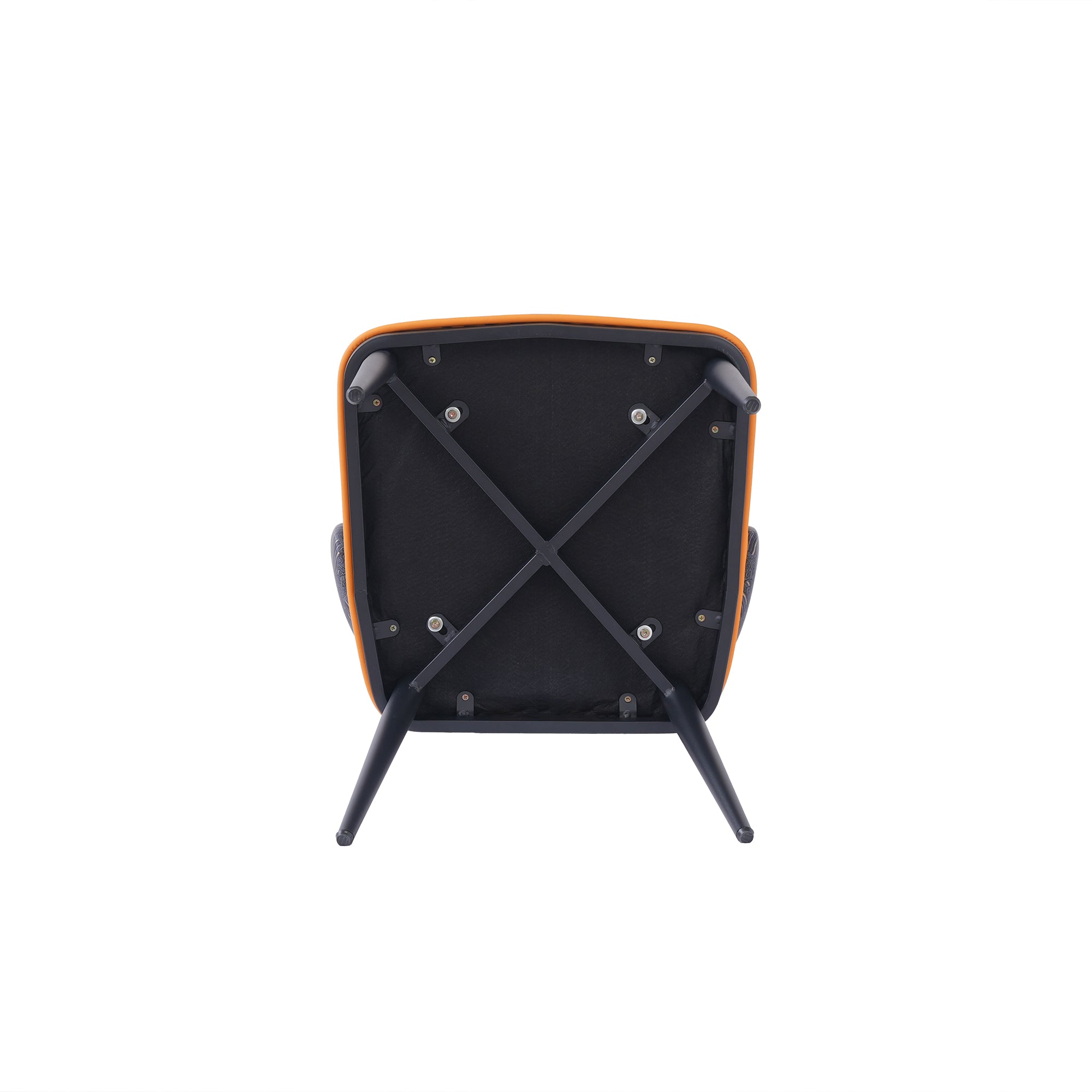 TH Minimalist Luxury Dining Chair Set of 2 | Vegan Leather | Metal Legs