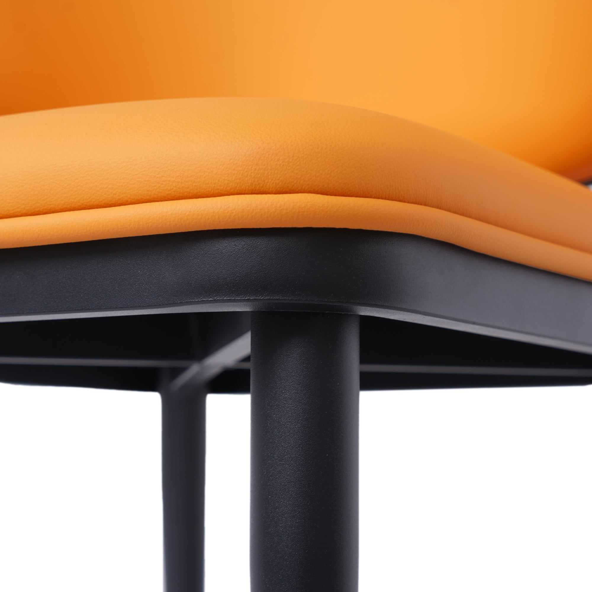 TH Minimalist Luxury Dining Chair Set of 2 | Vegan Leather | Metal Legs