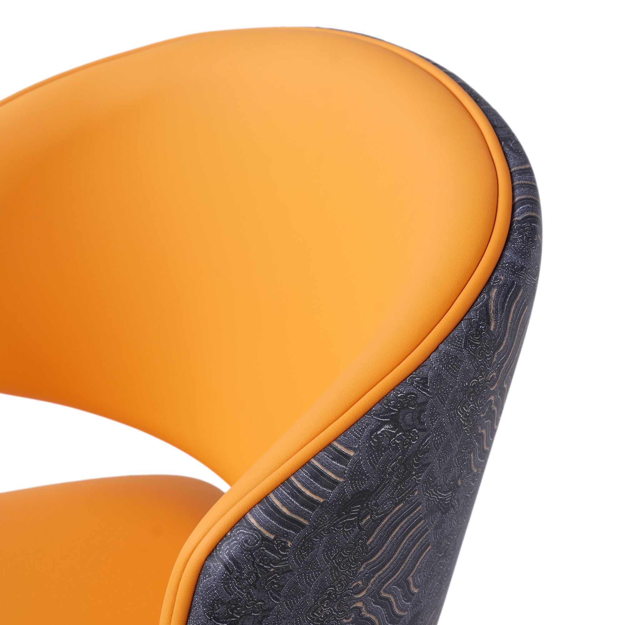 TH Minimalist Luxury Dining Chair Set of 2 | Vegan Leather | Metal Legs