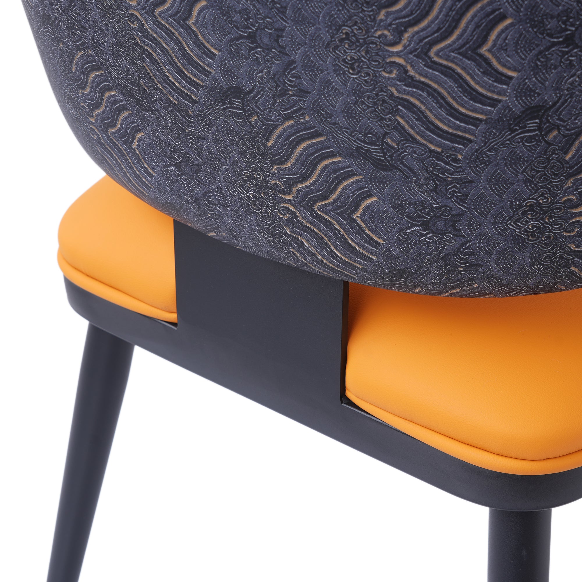 TH Minimalist Luxury Dining Chair Set of 2 | Vegan Leather | Metal Legs