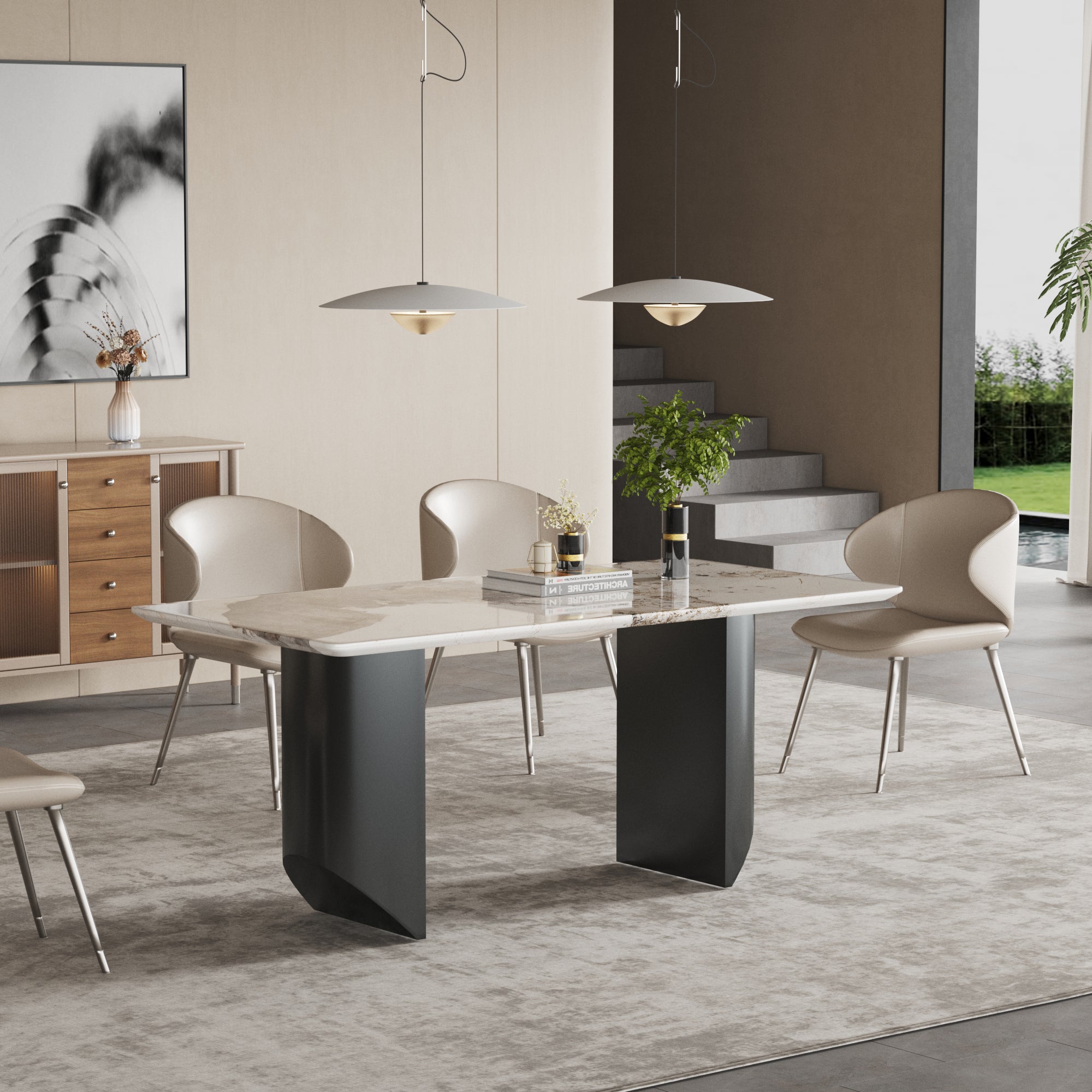 TH Rectangular Dining Table | Sintered Stone Tabletop