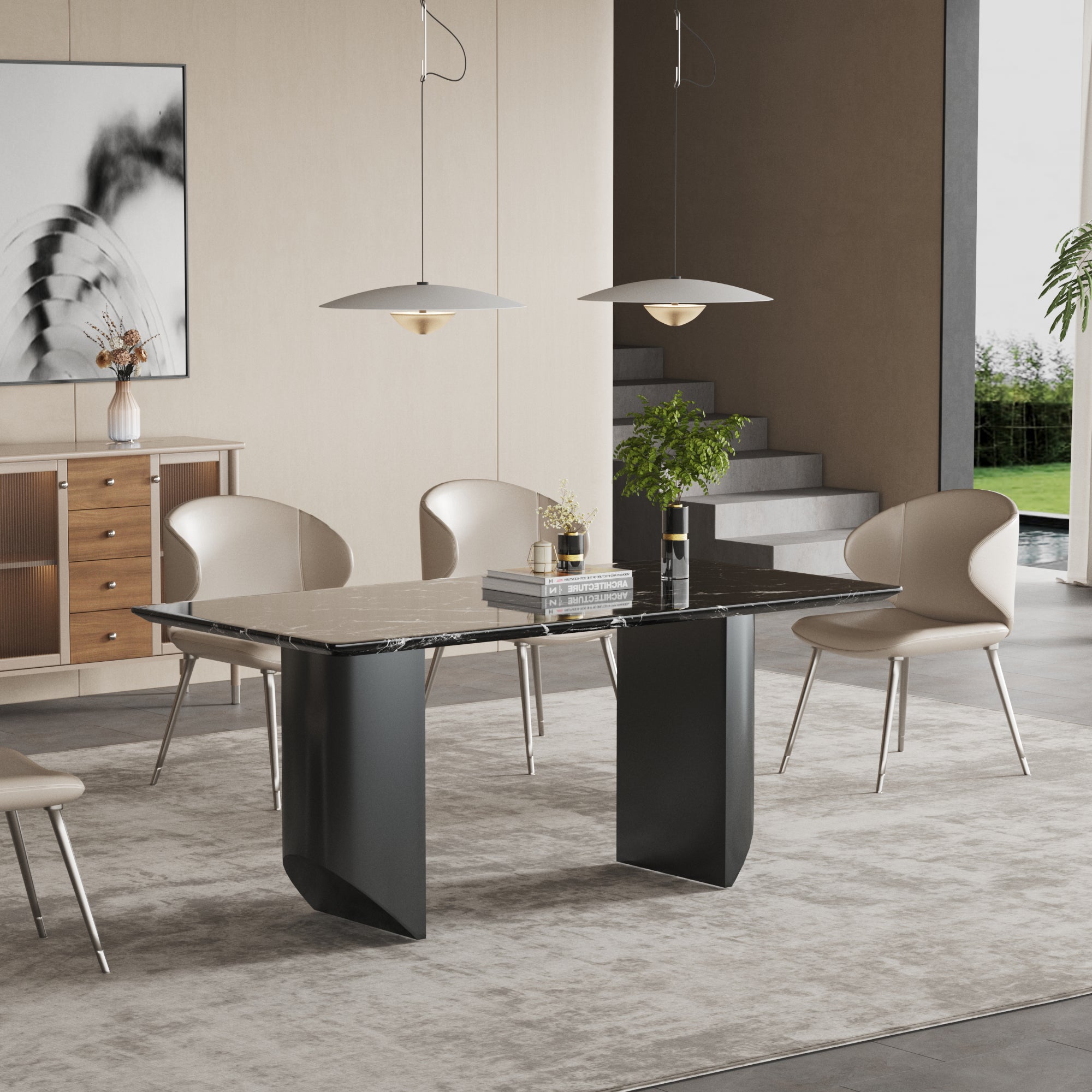 TH Rectangular Dining Table | Sintered Stone Tabletop